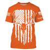 Maxcorners American Flag Deer Hunting Personalized Deer Skull Hunting Shirt For Hunters LM2608