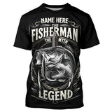 Maxcorners The Fisherman, The Myth, The Legend - Bass Fishing UV Protection Performance Shirt MT2108