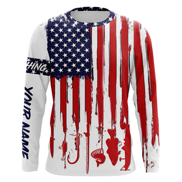 Maxcorners American flag UV protection fishing shirt fishing jersey for fisherman shirts LM0501