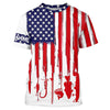 MaxCorners American Flag UV Protection Fishing Customized Name 3D Long Sleeve Shirt
