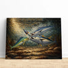 Maxcorners Underwater Battle for the Lure Fish Art – Mahi Mahi, Wahoo & Bluefin Tuna Painting Matte Canvas LM0101