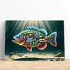 Maxcorners Fishing Enthusiast Canvas Art – Fish Made of Fishing Gear Design LM0101