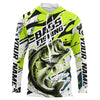 Maxcorners Personalized Largemouth Bass Fishing Jerseys, Bass Fishing Camo Long Sleeve Fishing Shirts | Green LM0201