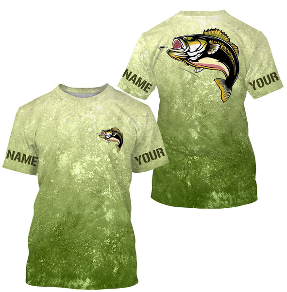 Maxcorners Customize Name Bass Fishing Camo Fishing 3D Shirts