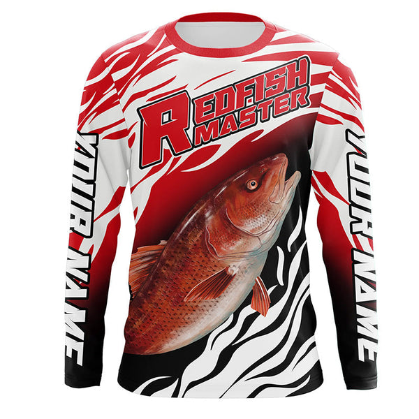 Maxcorners Redfish Master Fishing Jerseys Customize Name 3D Shirts Green