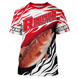 Maxcorners Redfish Master Fishing Jerseys Customize Name 3D Shirts Green