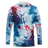 Maxcorners Red, White, Blue Tie Dye Camo Custom Long Sleeve Fishing Shirts, Patriotic Fishing Jerseys 2 LM0201