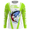 Maxcorners Tuna Fishing American Flag Custom Fishing Shirts, Patriotic Fishing gifts Fishing jerseys | green LM0501