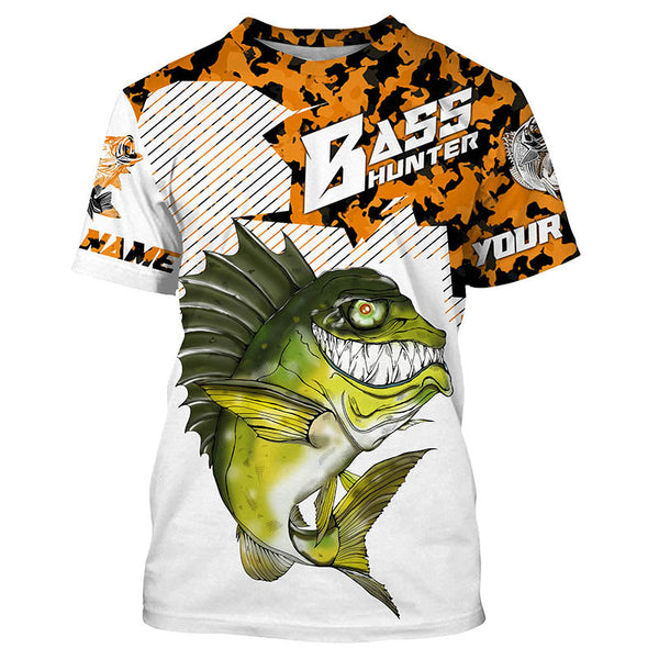 Maxcorners Angry Bass Fishing Customize Name 3D Shirts