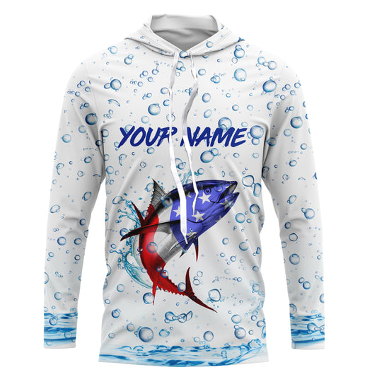 Maxcorners Personalized Tuna Fishing American Flag performance Fishing Shirts, Patriotic Fishing gifts LM0501