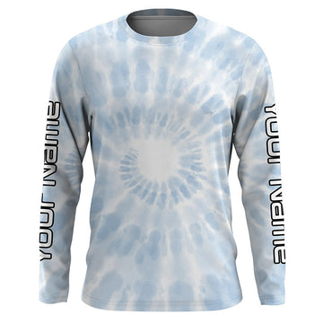 Maxcorners Personalized spiral tie dye Long sleeve performance Fishing Shirts, Fishing gifts for Fishing lovers LM0201
