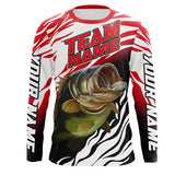 Maxcorners Bass Fishing Jerseys For Fishing Team Customize Name 3D Shirts Red