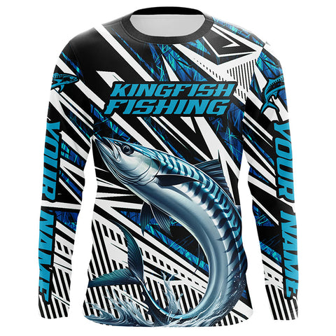 Maxcorners King Mackerel Fishing Custom Long Sleeve Performance Shirts, Kingfish Saltwater Fishing Shirt LM2408