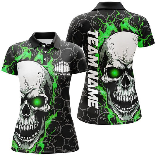 Maxcorners Bowling And Pins Multicolor Option Customized Name 3D Shirt For Women