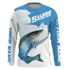 Maxcorners Angry Chinook King Salmon Custom Long sleeve Fishing Shirts, Salmon hunter Fishing jerseys LM0201
