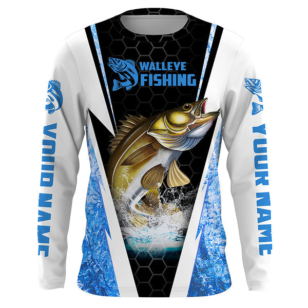 Maxcorners Walleye Ice Fishing 3D Shirts Customize Name
