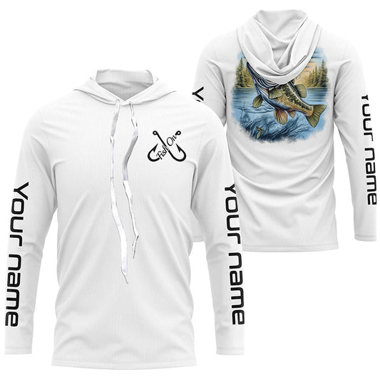Maxcorners Custom Largemouth Bass Long Sleeve Tournament Fishing Shirts, Bass Uv Protection Fishing Jerseys LM0201