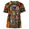 Maxcorners Deer Hunting American Flag Customize Name 3D Shirts