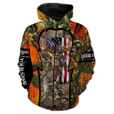 Maxcorners Deer Hunting American Flag Customize Name 3D Shirts