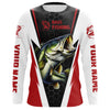 Maxcorners Personalized Bass Fishing jerseys, Bass Fishing Long Sleeve Fishing tournament shirts | red LM0201