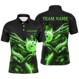 Max Corner Bowling and Pins Strike Bowling Fire Dragon Pattern Multicolored Bowling jerseys Custom Name And Team 3D Polo Shirt