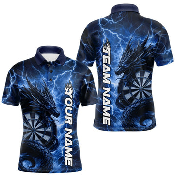 Maxcorners Custom Blue Thunder Lightning Dragon Dart Jerseys, Multi Styles Dart Team Shirts For Men, Women And Kid LM0901