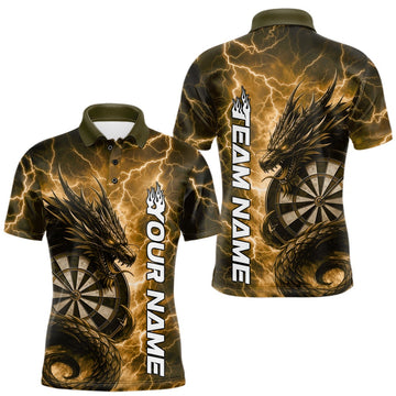 Maxcorners Custom Yellow Thunder Lightning Dragon Dart Jerseys, Multi Styles Dart Team Shirts For Men, Women And Kid LM0901