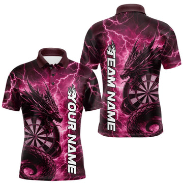 Maxcorners Custom Pink Thunder Lightning Dragon Dart Jerseys, Multi Styles Dart Team Shirts For Men, Women And Kid LM0901