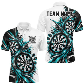 Maxcorners Custom Black And Red Dartboard Dart Team Polo Shirt For Men Dart League Outfit