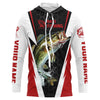 Maxcorners Personalized Bass Fishing Jerseys, Bass Fishing Long Sleeve Fishing Tournament Shirts | Red LM0201