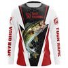 Maxcorners Personalized Bass Fishing Jerseys, Bass Fishing Long Sleeve Fishing Tournament Shirts | Red LM0201