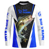 Maxcorners Personalized Bass Fishing Jerseys, Bass Fishing Long Sleeve Fishing Tournament Shirts | Blue LM0201
