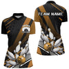 Maxcorners Custom Black And Yellow Bowling Team Jerseys, Striking Bowling League Polo Shirt For Men MT0609