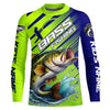 Maxcorners Custom Largemouth Bass Fishing Uv Protection Long Sleeve Shirts, Bass Tournament Fishing Shirt LM0201