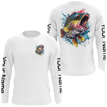 Maxcorners Personalized Bass Tournament Fishing Shirts, Bass Long Sleeve Fishing Jerseys LM0201