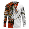 Maxcorners Bass Fishing Custom Long sleeve performance Fishing Shirts, Largemouth Bass Shirts | orange camo LM0201