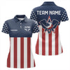 Maxcorners Custom Patriotic US Flag Pickleball Polo Shirts For Men, Pickleball League Shirt