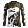 Maxcorners Custom Largemouth Bass Fishing Camo Long Sleeve Fishing Shirts, Bass Tournament Fishing Jerseys LM0201