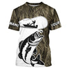 Maxcorners Custom Largemouth Bass Fishing Camo Long Sleeve Fishing Shirts, Bass Tournament Fishing Jerseys LM0201
