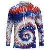 Maxcorners Custom Tie dye American Flag Fishing Shirts, USA Patriotic Fishing gifts UV Protection 4 LM0201