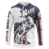 Maxcorners Personalized American Flag Bass Fishing Jerseys, Patriotic Bass Fishing Tournament Shirts LM0501