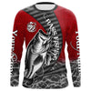Maxcorners Custom Largemouth Bass Long Sleeve Tournament Fishing Shirts, Bass Fishing Jerseys | Red LM0201