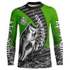 Maxcorners Custom Largemouth Bass Long Sleeve Tournament Fishing Shirts, Bass Fishing Jerseys | Green LM0201