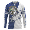 Maxcorners Bass Fishing Massachusetts Flag Custom Long Sleeve Performance Fishing Shirts For Fishing Lovers LM0201