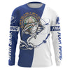 Maxcorners Bass Fishing Massachusetts Flag Custom Long Sleeve Performance Fishing Shirts For Fishing Lovers LM0201