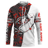 Maxcorners Personalized Bass Fishing jerseys, Bass Fishing Long Sleeve Fishing tournament shirts | red camo LM0201