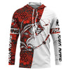 Maxcorners Largemouth Bass Fishing Custom Long Sleeve Shirts, Bass Tournament Fishing Jerseys | Red Camo LM0201