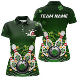 Maxcorners Custom Green St Patrick'S Day Bowling Polo Shirts For Men And Women, Saint Patrick Team Bowling Outfits
