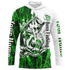 Maxcorners Custom Largemouth Bass Fishing Long Sleeve Tournament Shirts, Bass Fishing League Shirt | Green Camo LM0201