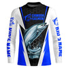 Maxcorners Custom Chinook King Salmon Fishing Jerseys, Salmon Long Sleeve Performance Fishing Shirts | Blue LM0201